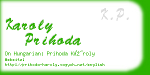 karoly prihoda business card